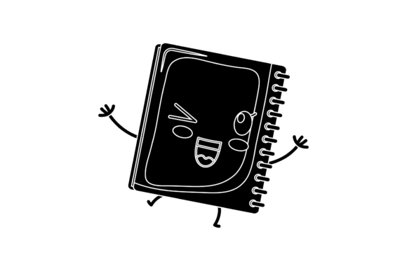 Back to School Book Kawaii Silhouette Graphics