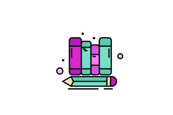 Back to School Bubble Style Books Art Graphics and Icons Review