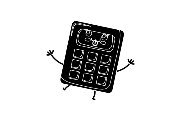 Back to School Calculator Kawaii Black Graphics