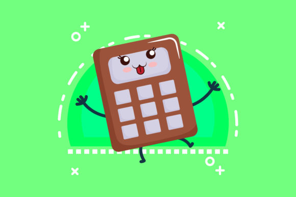 Back to School Calculator Kawaii Graphics and Icons