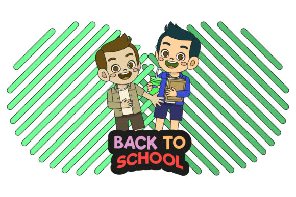 Back to School Childrens Colorful Graphics and Icons
