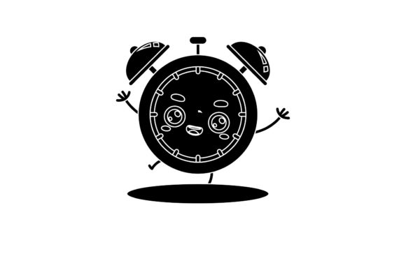 Back to School Kawaii Clock Silhouette Graphics