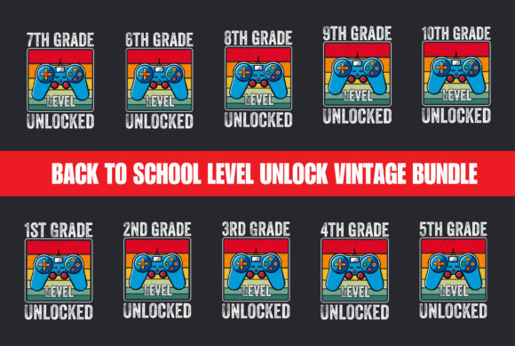 Back to School Level Unlock Vintage Graphics