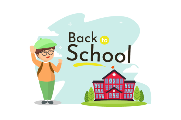Back to School Poster Character Layout Graphics and Icons