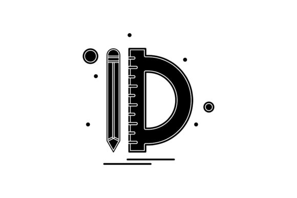 Back to School Ruler and Pencil Black Graphics