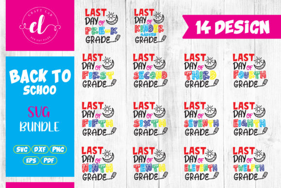 Back to School SVG Bundle 14 Designs