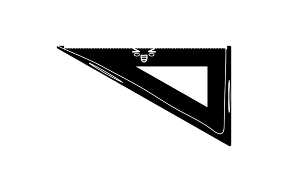Back to School Triangle Ruler Black Graphics