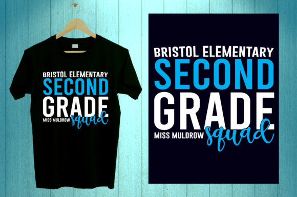 Back to School TShirt Second Grade Squad Graphics for Print Templates