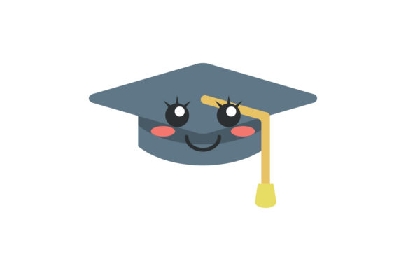 Hat Graduate Back to School Kawaii: Graphics & Icons for Local Branding
